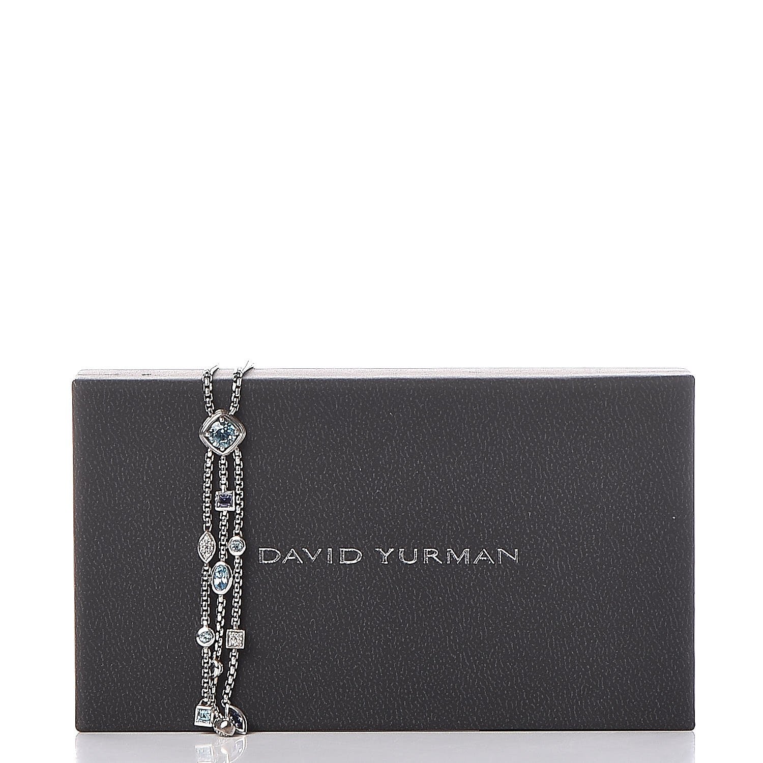 David Yurman Sterling Silver Diamond Iolite Blue Topaz Confetti Ice Necklace 6 of 6
