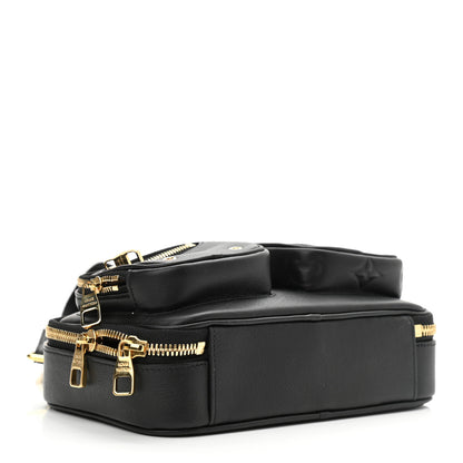 Louis Vuitton Calfskin Monogram Embossed Utility Crossbody Black 4 of 9