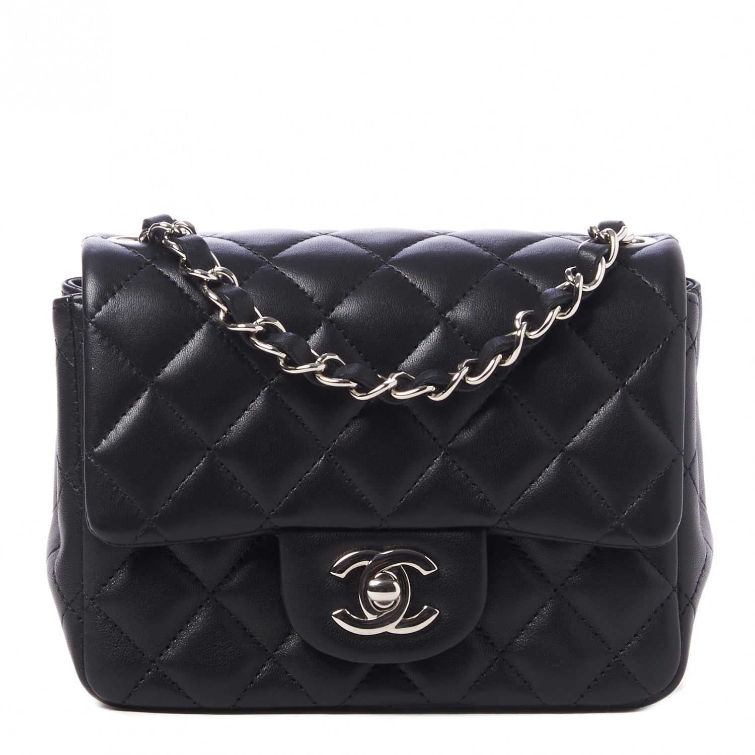 Chanel Lambskin Quilted Mini Square Flap Black 1 of 10