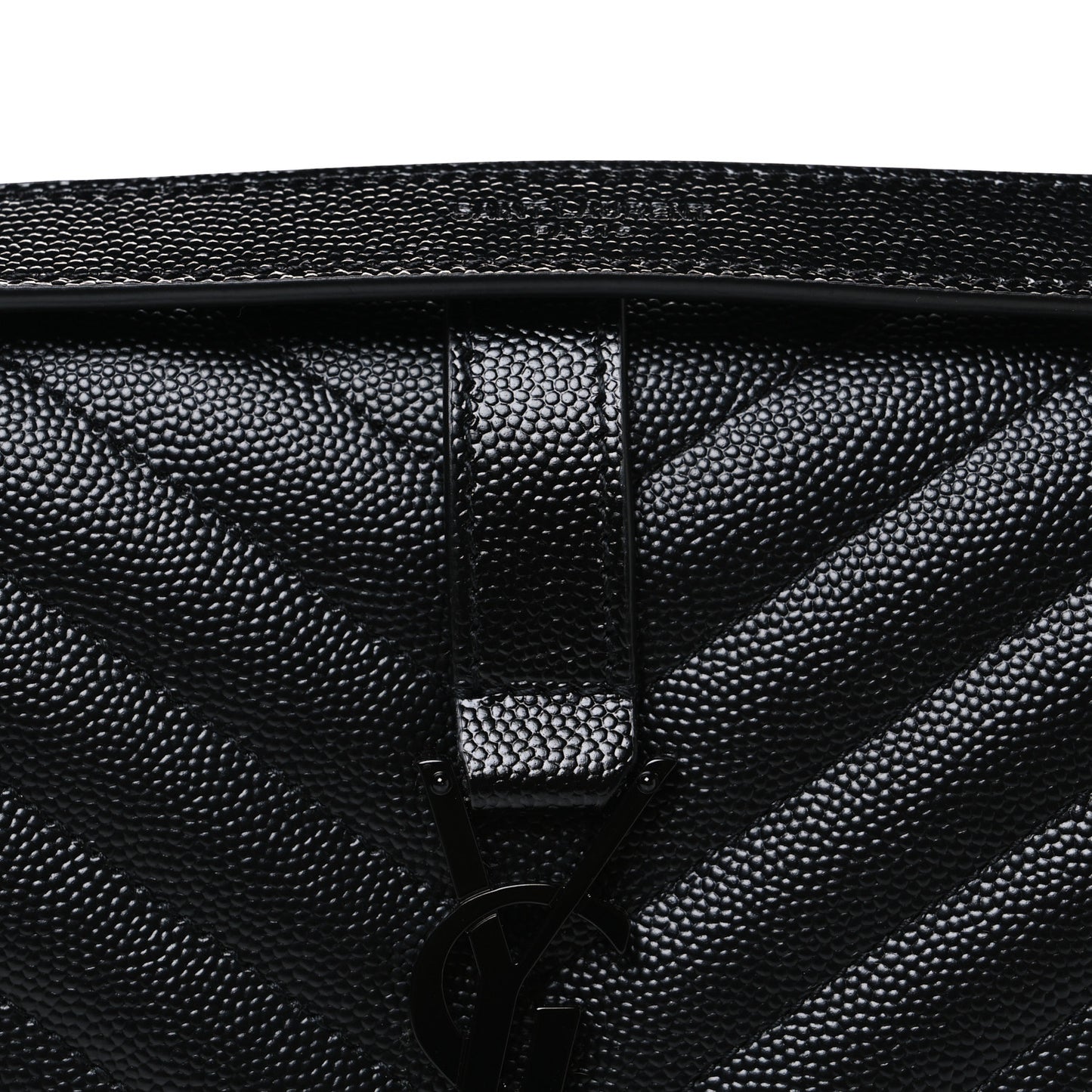 Grain De Poudre Textured Mixed Matelasse Triquilt Medium Monogram Monochrome Satchel Black