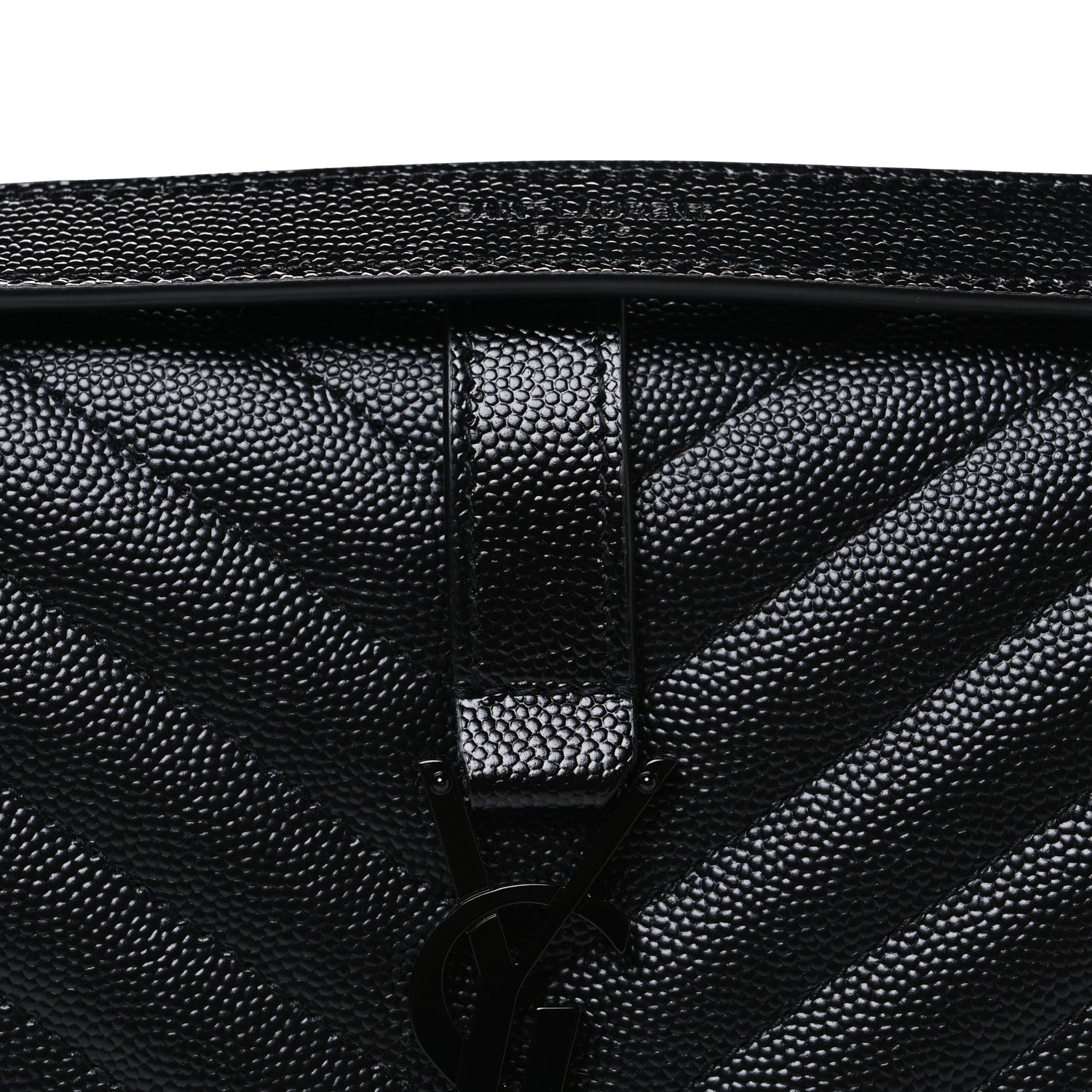 Saint Laurent Grain De Poudre Textured Mixed Matelasse Triquilt Medium Monogram Monochrome Satchel Black 8 of 10