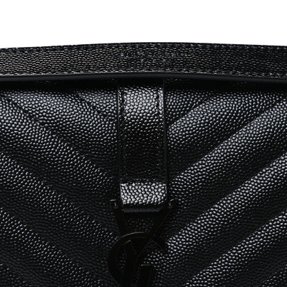 Saint Laurent Grain De Poudre Textured Mixed Matelasse Triquilt Medium Monogram Monochrome Satchel Black 8 of 10