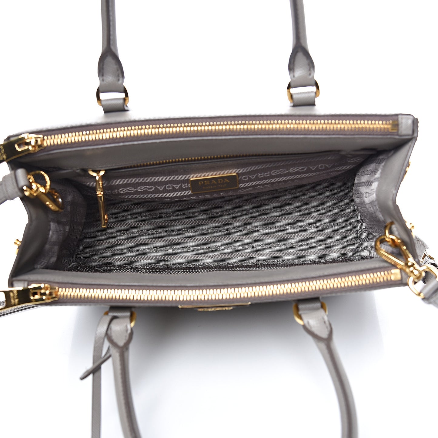 Saffiano Small Galleria Double Zip Tote Argilla