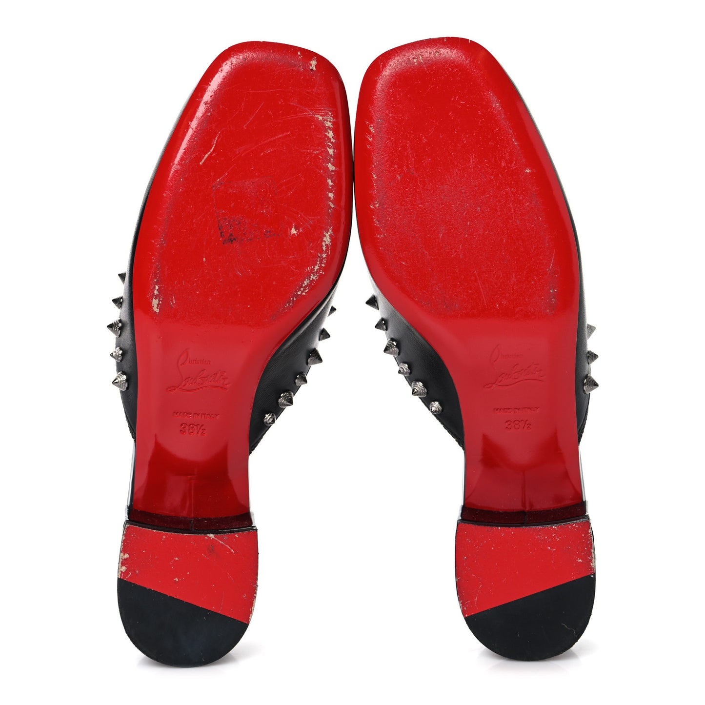 Patent Shiny Nappa Spikes Sun 35 Mules 38.5 Version Black