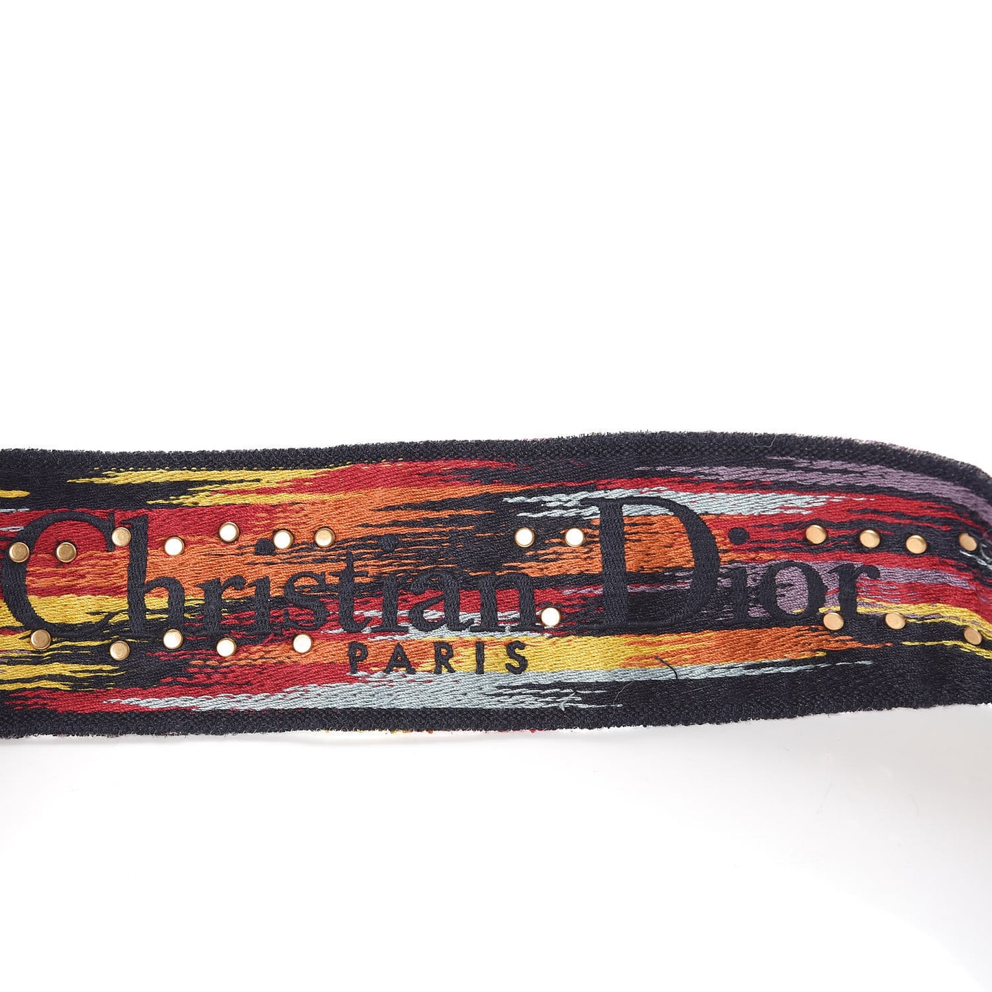 Canvas Embroidered Studded Rainbow J’Adior Shoulder Strap