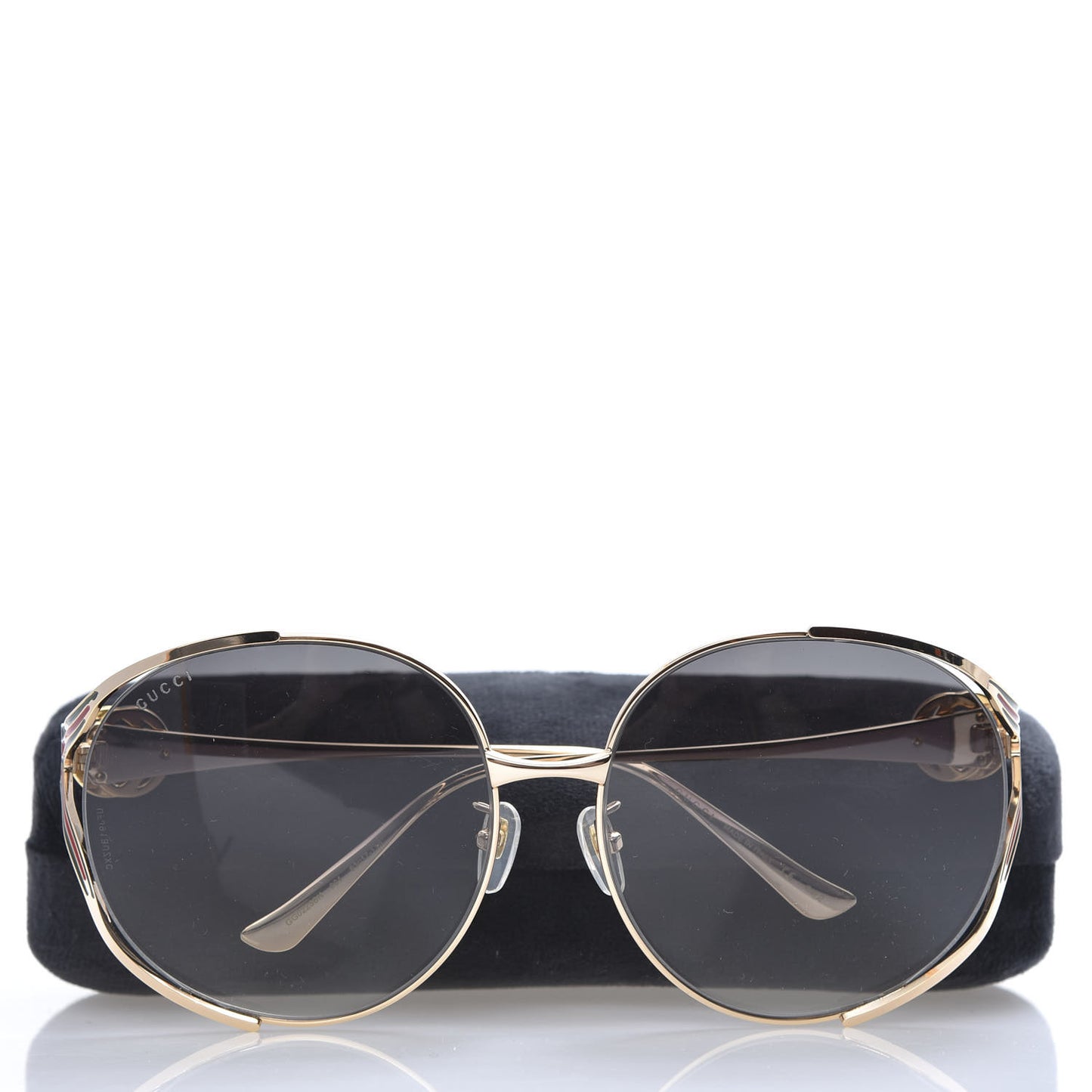 Metal Oversized Round Frame GG0225S Sunglasses Gold