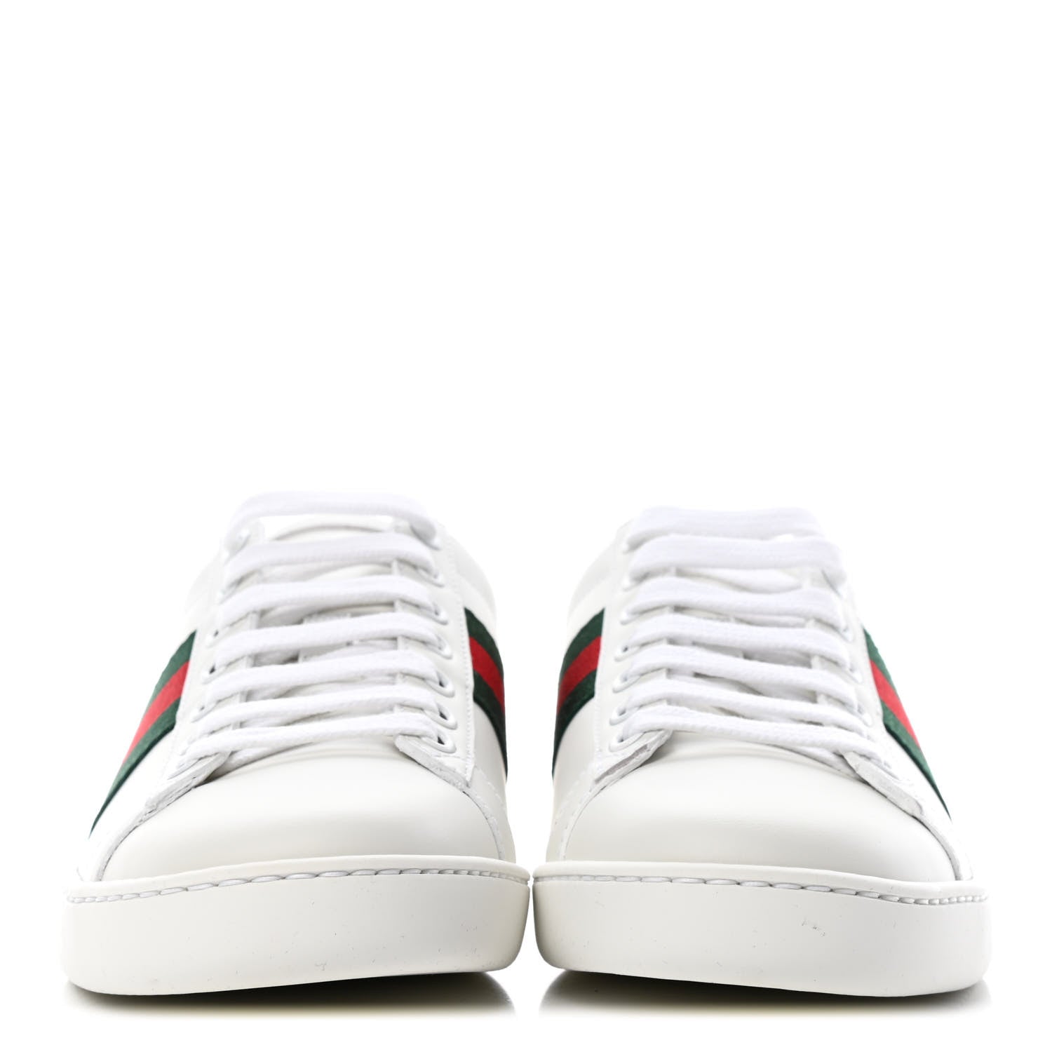 Gucci Calfskin Crocodile Web Womens Ace Sneakers 36 White Green 2 of 5
