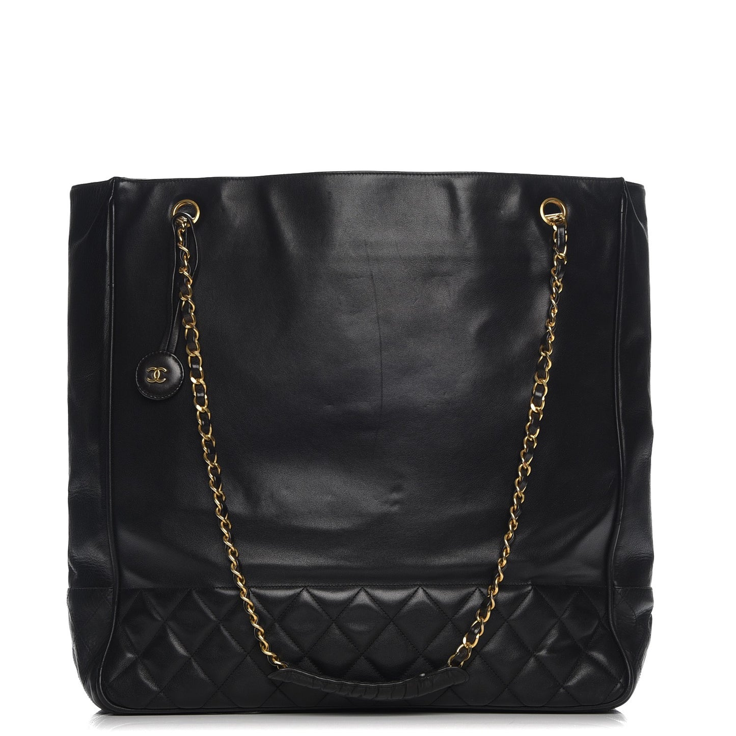 Lambskin Quilted Tote Black