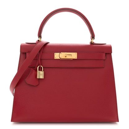 Hermes Courchevel Kelly Sellier 28 Rouge Vif 1 of 17
