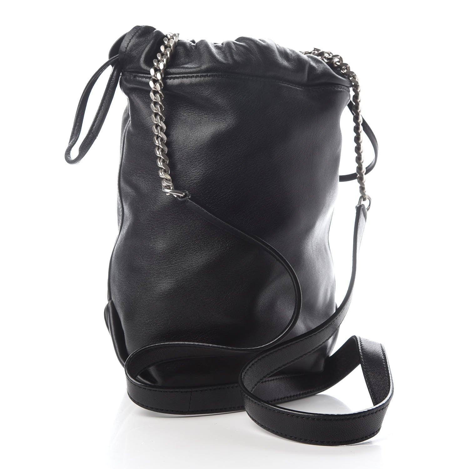 Saint Laurent Lambskin Small Teddy Bucket Bag Black 4 of 11