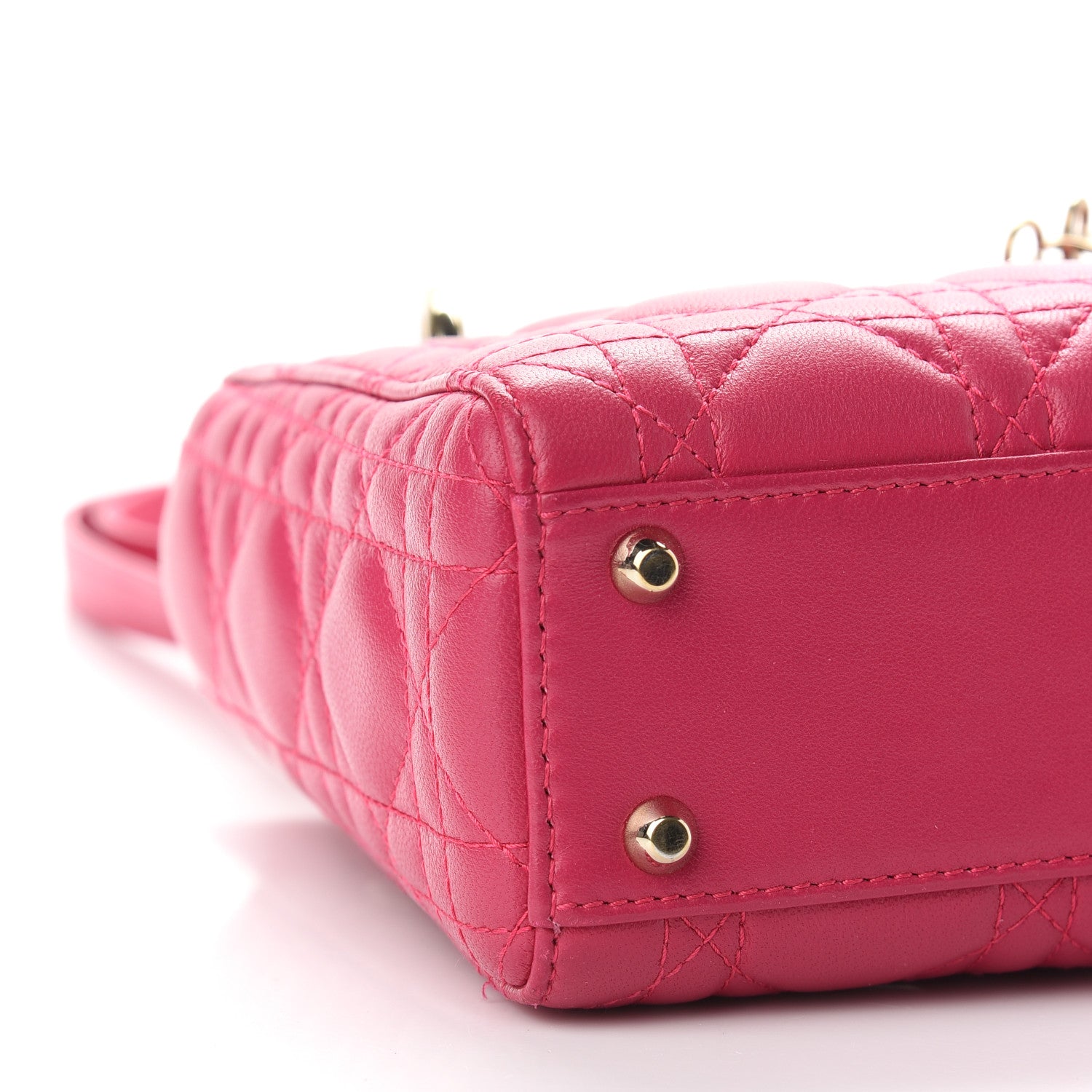 Christian Dior Lambskin Cannage Mini Lady Dior Fuchsia 6 of 7
