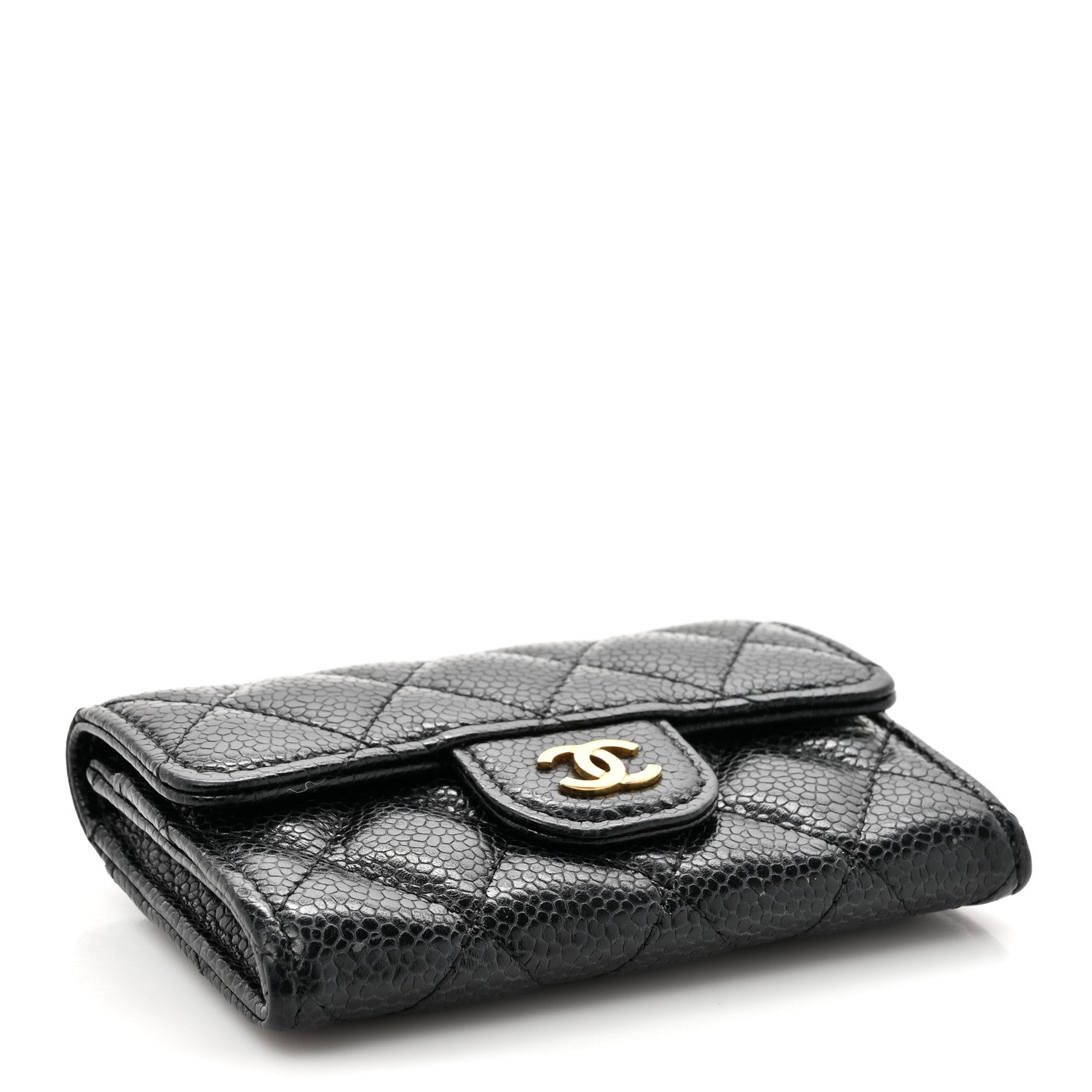 Chanel Caviar Quilted Flap Card Holder Wallet Black 4 of 9