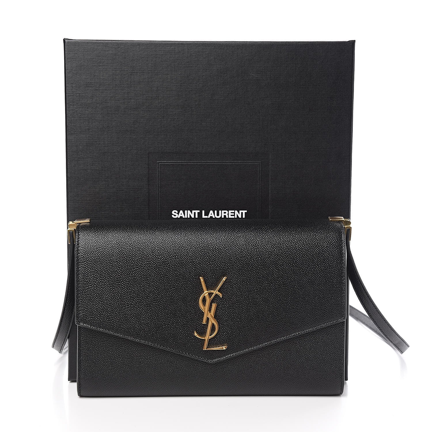 Saint Laurent Grain De Poudre Mini Uptown Crossbody Bag Black 10 of 10