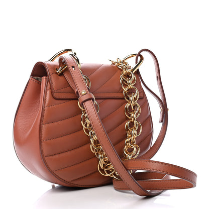 Chloe Calfskin Quilted Mini Drew Bijou Shoulder Bag Chestnut Brown 3 of 8