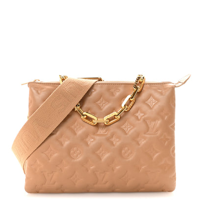 Louis Vuitton Lambskin Embossed Monogram Coussin PM Camel 1 of 9