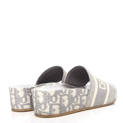 Christian Dior Oblique D-Way Platform Sandal 37 Grey Stone 4 of 11