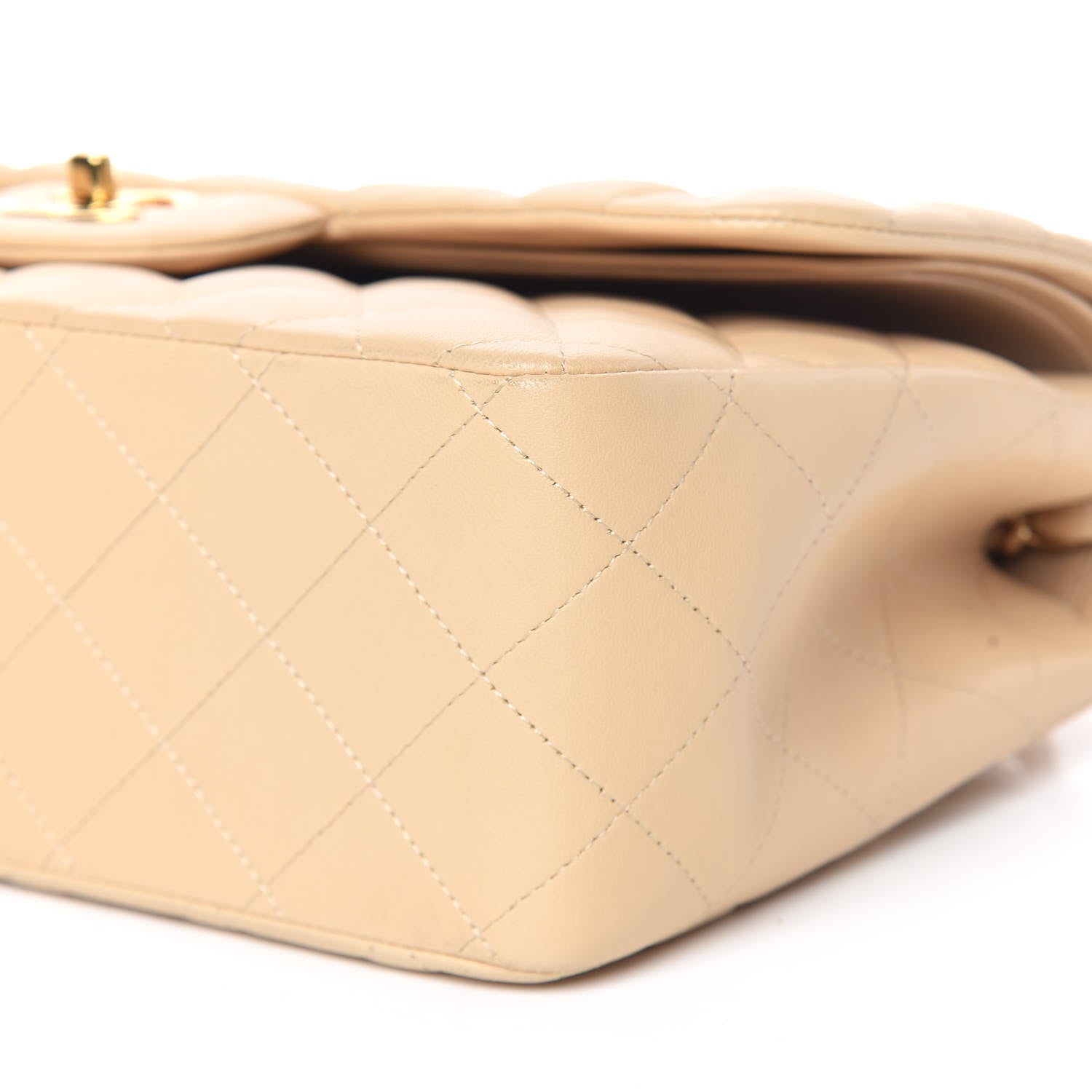 Chanel Lambskin Quilted Jumbo Double Flap Beige Clair 9 of 10