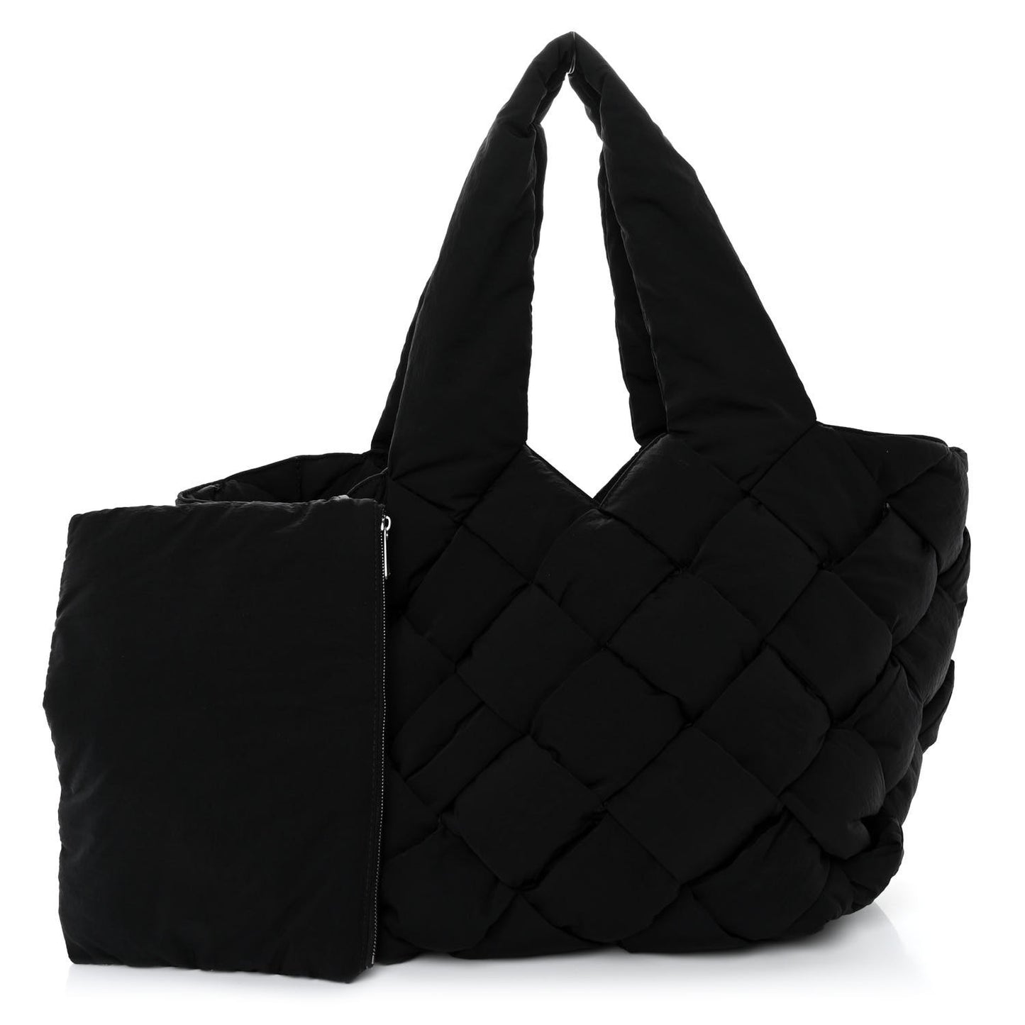 Nylon Intrecciato Padded Cassette Tote Thunder
