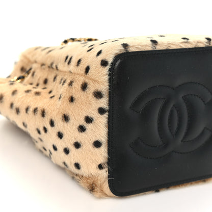 Chanel Pony Hair Cheetah Printed CC Chain Bucket Bag Light Beige Black 15 of 21