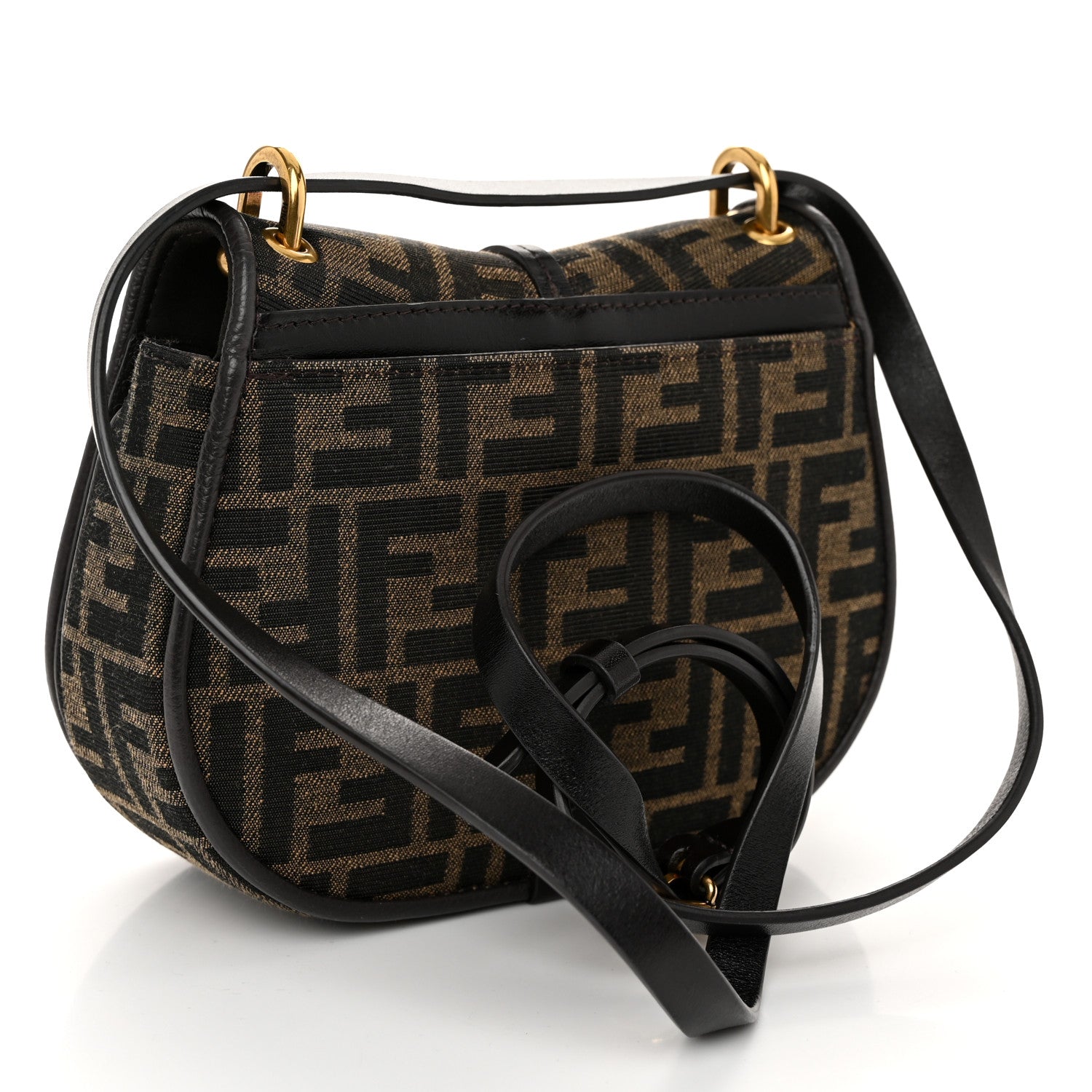 Fendi Fabric Jacquard Vitello Cher Cuoio FF 1974 Small Fendi C'mon Tobacco Moro Ebano 3 of 10