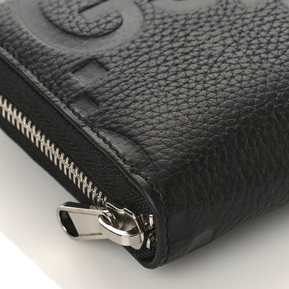 Gucci Piuma Calfskin Jumbo GG Embossed Zip Around Wallet Black 7 of 9