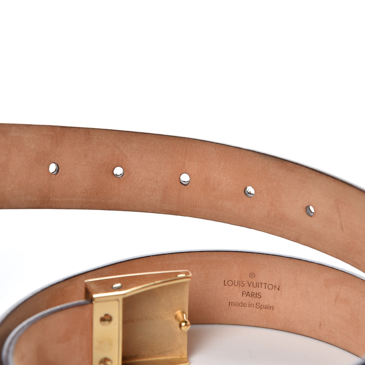 Damier Ebene LV Paris Buckle Belt 95 38 Gold