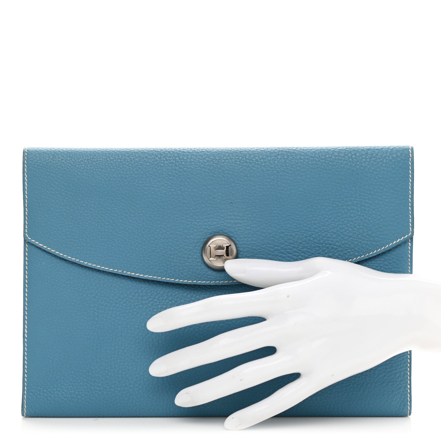 Hermes Togo Pochette Rio Blue Jean 2 of 10