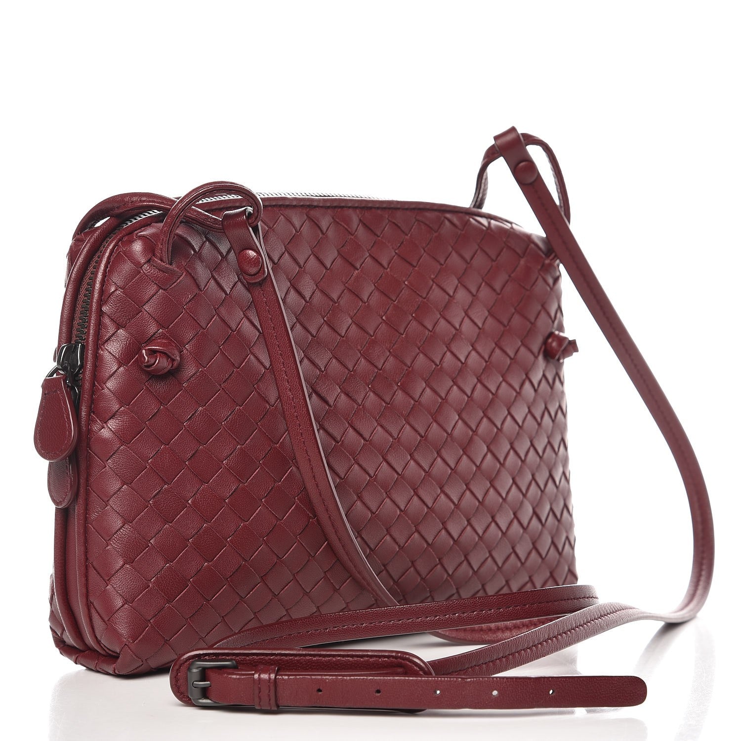 Bottega Veneta Nappa Intrecciato Crossbody Pillow Aubergine 3 of 9