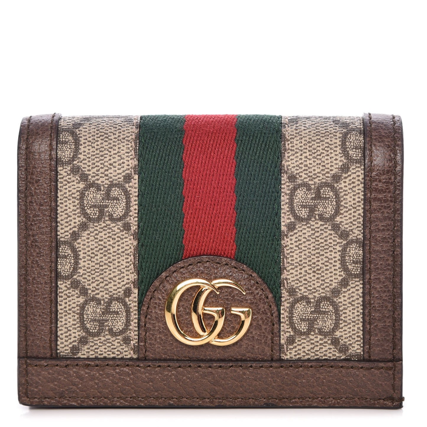 GG Supreme Monogram Web Ophidia Card Case Beige New Acero