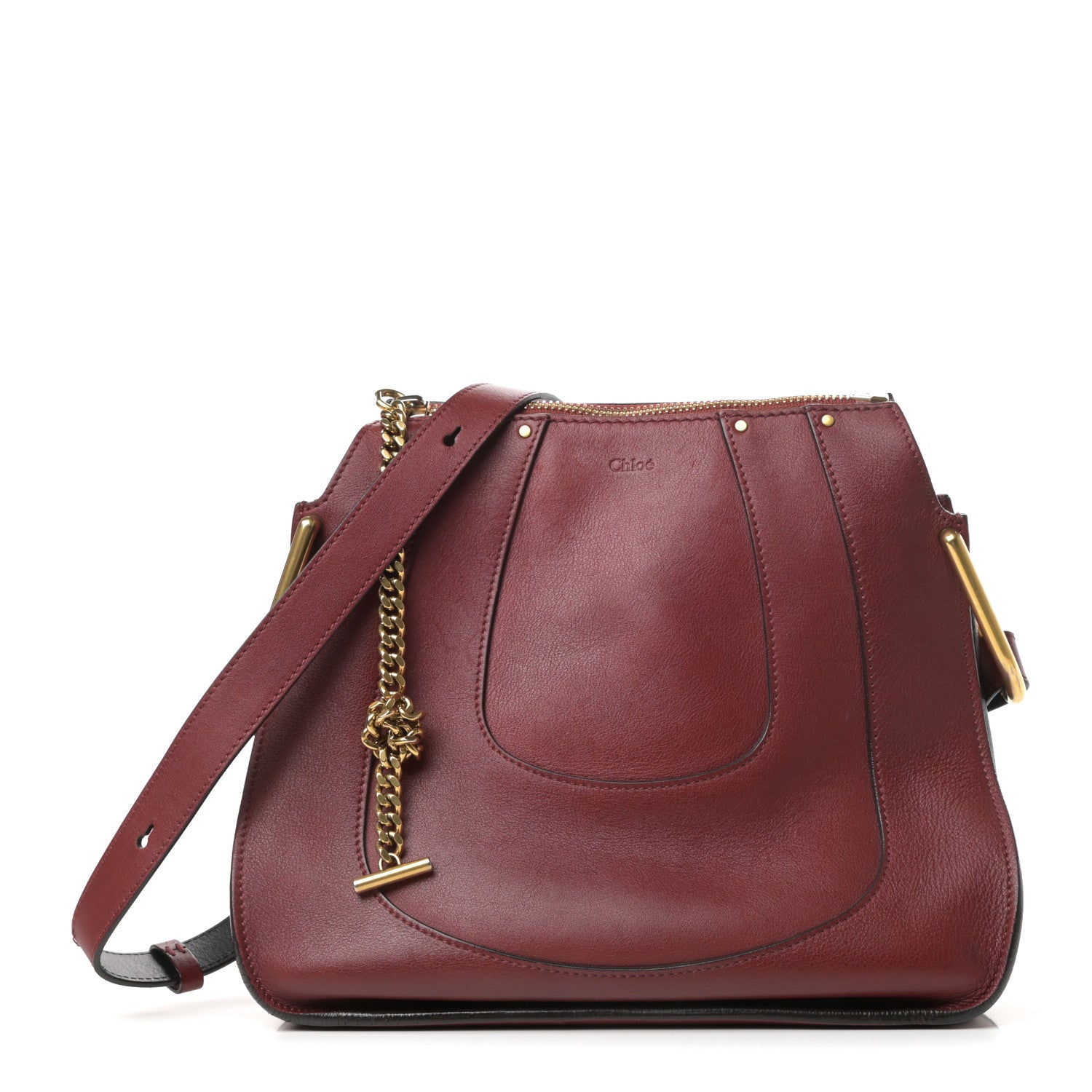 Chloe Grained Calfskin Small Hayley Hobo Red 1 of 10
