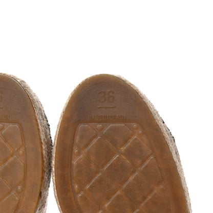 Chanel Toile Sequin CC Espadrilles 36 Beige Black 6 of 9