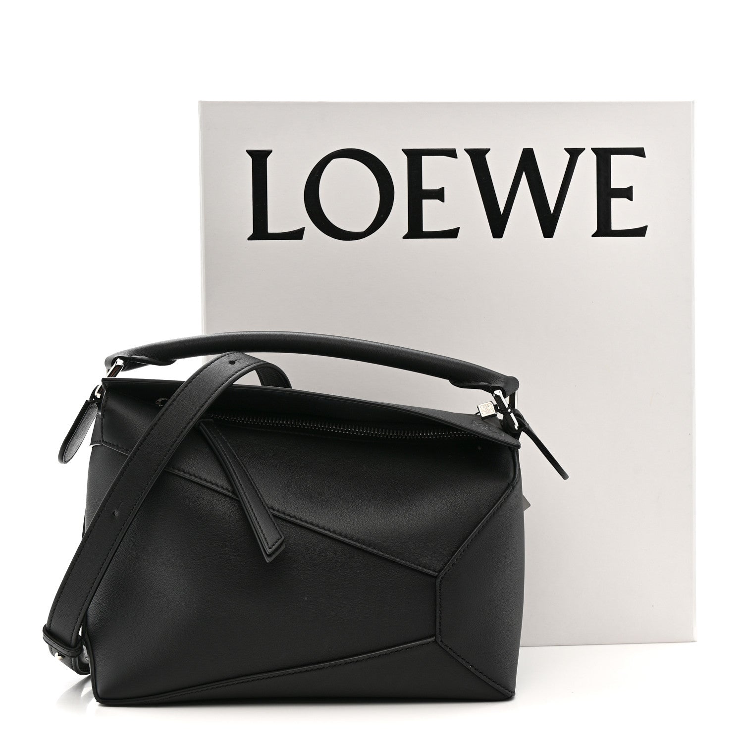 Loewe Calfskin Small Puzzle Edge Bag Black 12 of 12