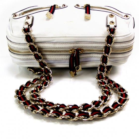 Gucci Leather Small Capri Tote White 6 of 11
