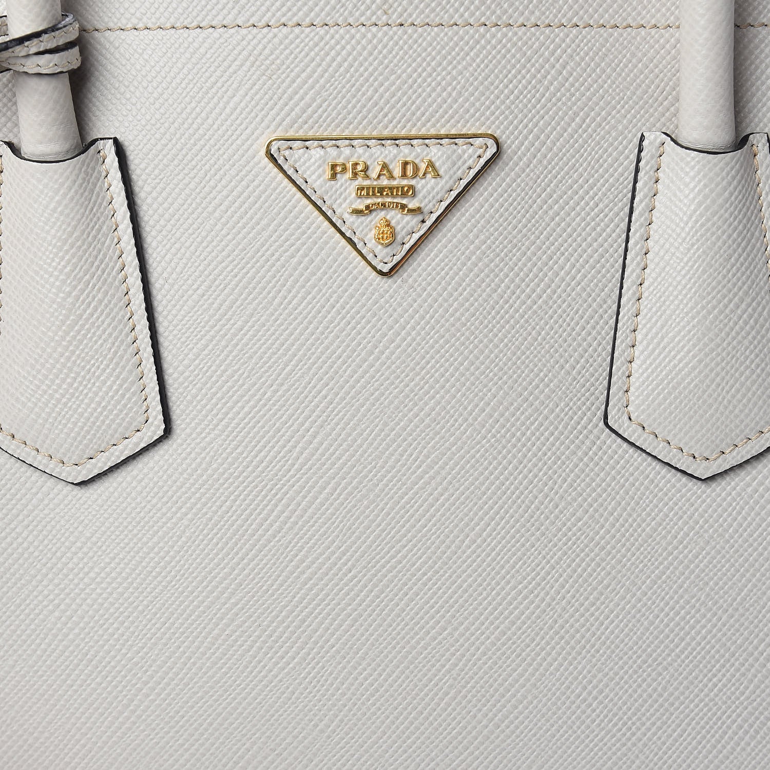 Prada Saffiano Cuir Medium Double Bag Talco Black 8 of 19