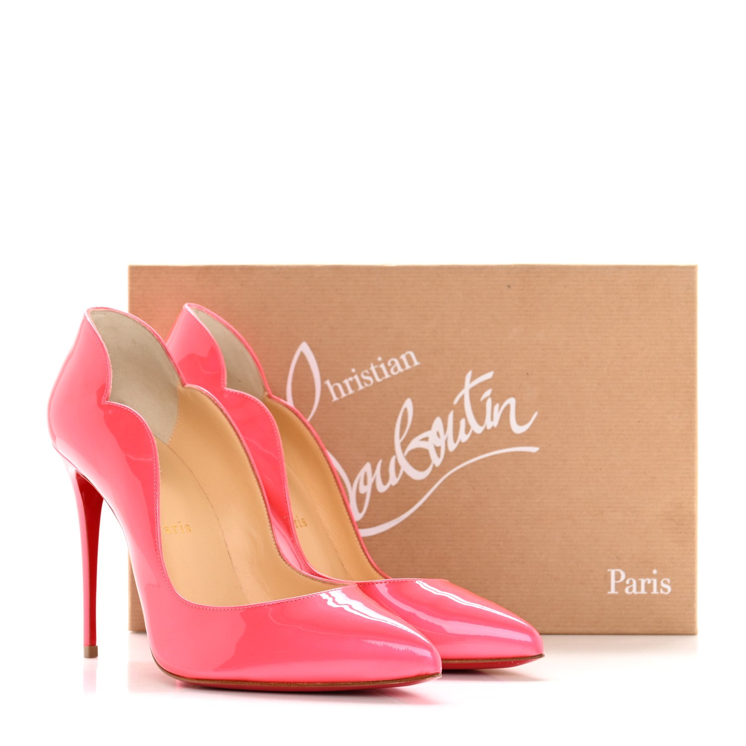 Christian Louboutin Metallic Patent Fluo Hot Chick 100 Pumps 37.5 Florida 12 of 12