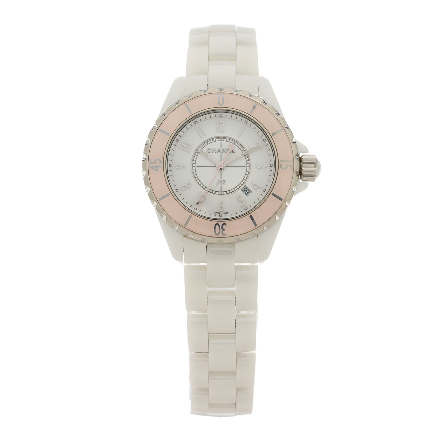 Stainless Steel Ceramic 33mm J12 Quartz Watch Pink