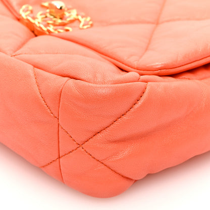 Chanel Goatskin Quilted Medium Chanel 19 Flap Orange 10 of 10