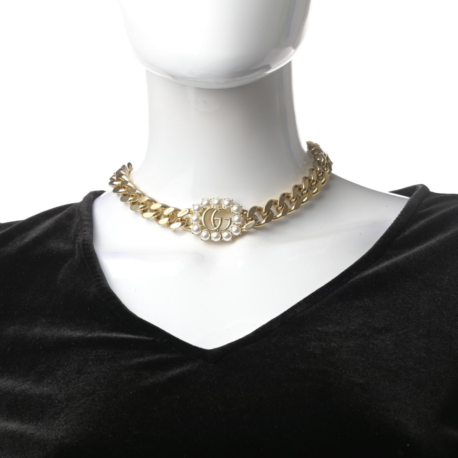 Gucci Pearl Double G Choker Gold 2 of 4