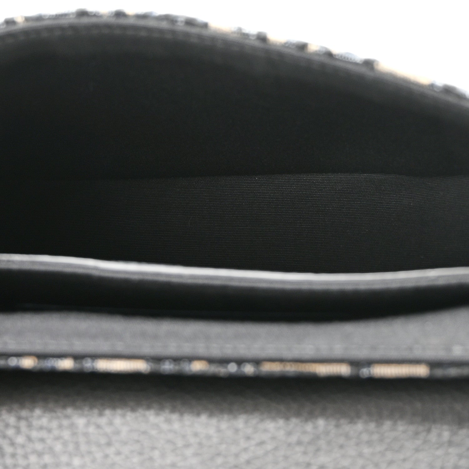 Christian Dior Grained Calfskin Oblique Mini Saddle Messenger Bag With Flap Beige Black 5 of 10