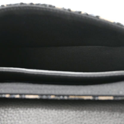Christian Dior Grained Calfskin Oblique Mini Saddle Messenger Bag With Flap Beige Black 5 of 10