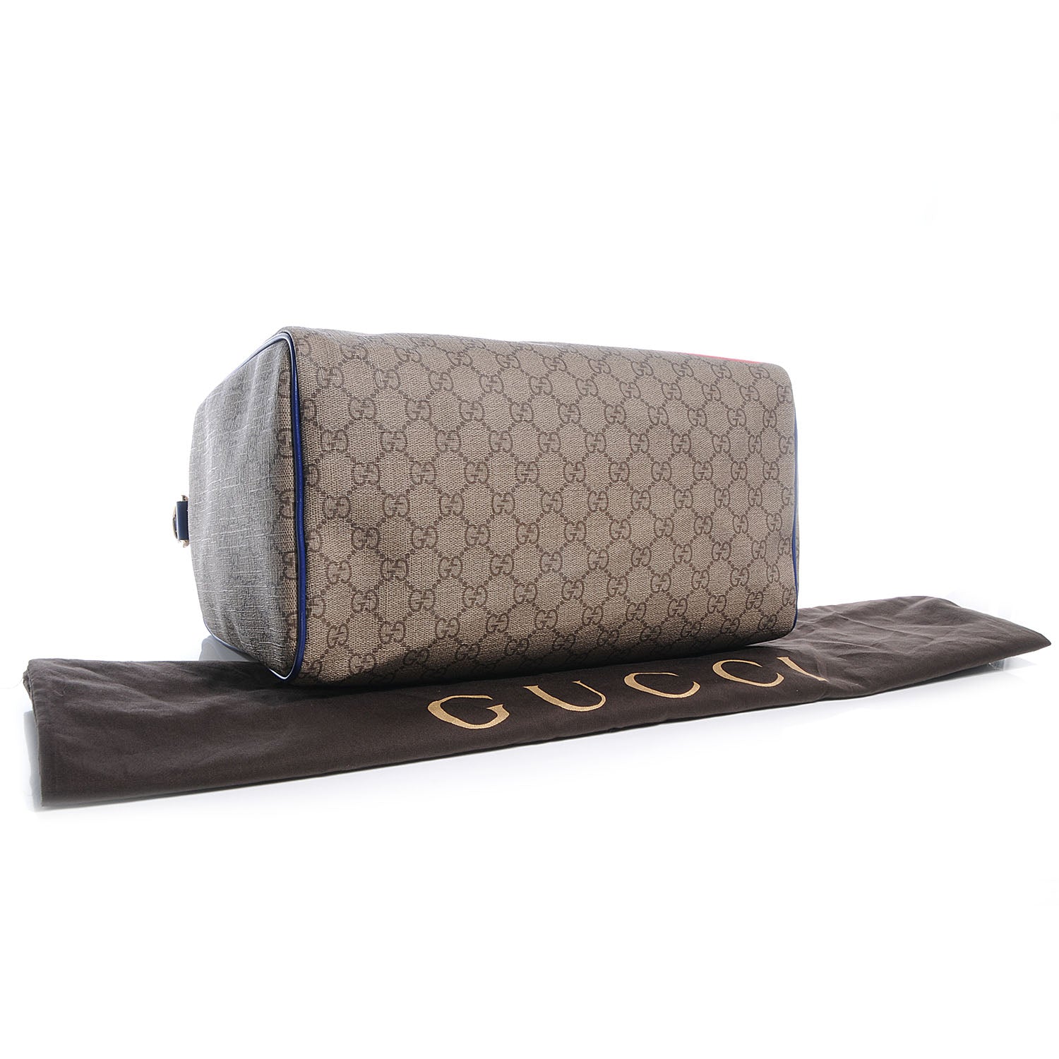 Gucci GG Plus Monogram Medium Boston USA Flag Unicef Duffle Blue 4 of 7
