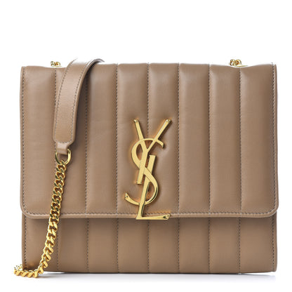 Saint Laurent Lambskin Matelasse Monogram Vicky Chain Wallet Peru 1 of 9