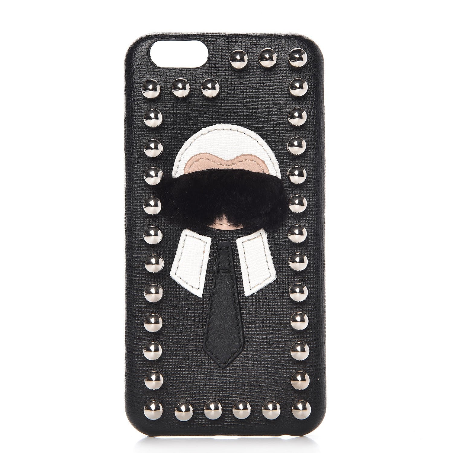 Fendi Saffiano Mink Fur Karlito iPhone 6 Case Cover Black 1 of 7