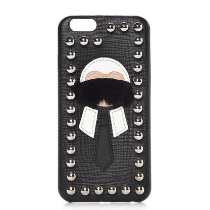 Fendi Saffiano Mink Fur Karlito iPhone 6 Case Cover Black 1 of 7