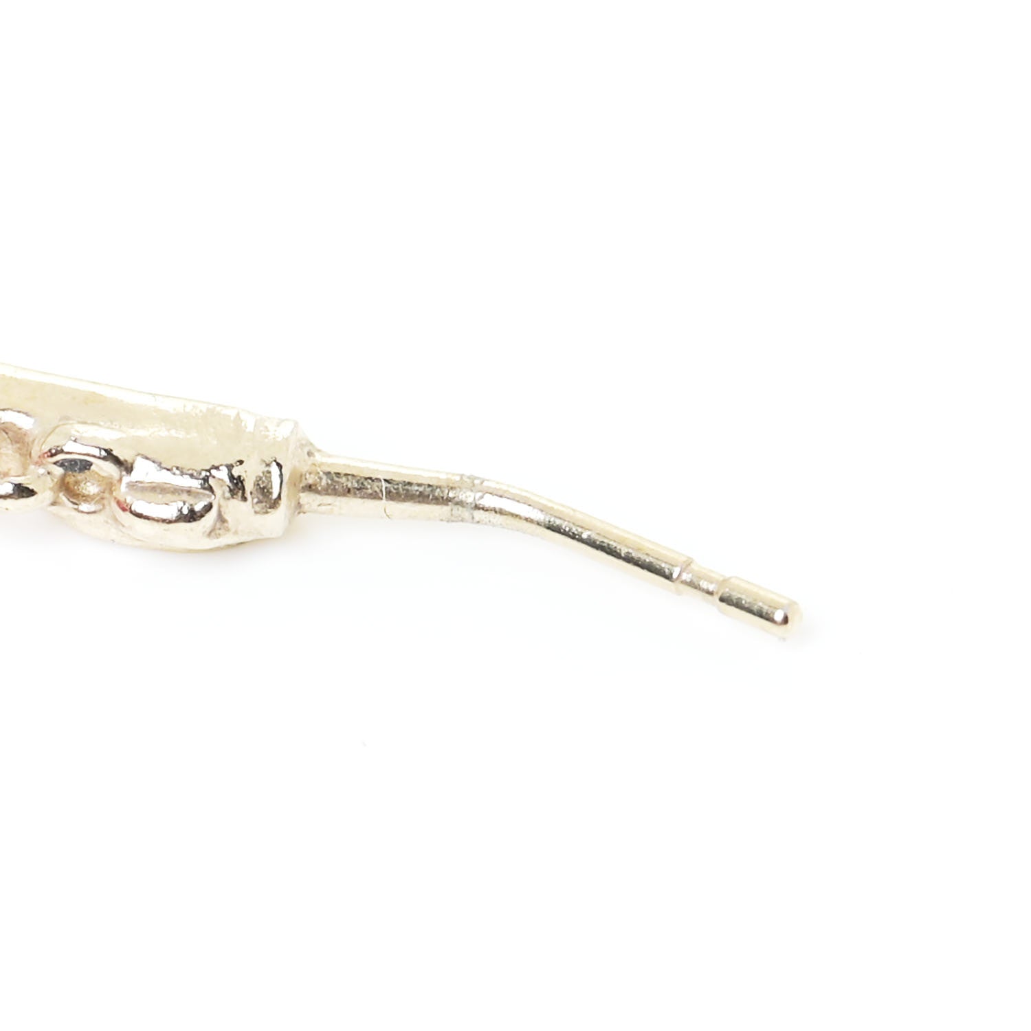 Chanel Crystal Bead CC Charm Hoop Earrings Pink Gold 5 of 7