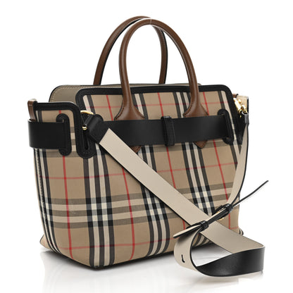 Burberry Calfskin Vintage Check Triple Stud Mini Belt Bag Archive Beige 2 of 15