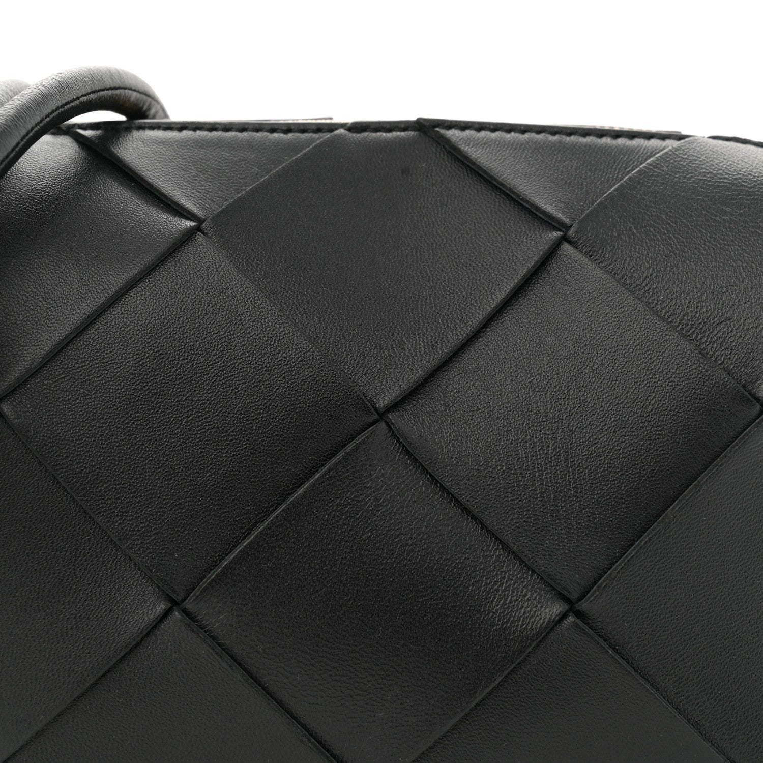 Bottega Veneta Lambskin Maxi Intrecciato Small Cassette Camera Bag Black 7 of 9