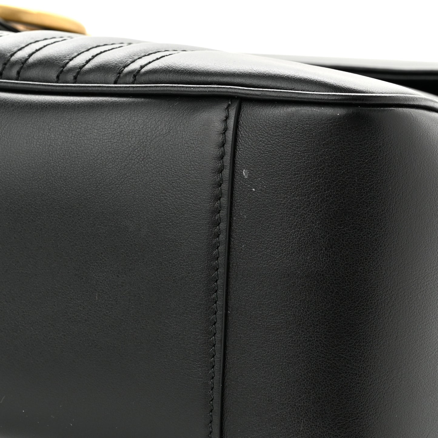 Calfskin Matelasse Large GG Marmont Shoulder Bag Black