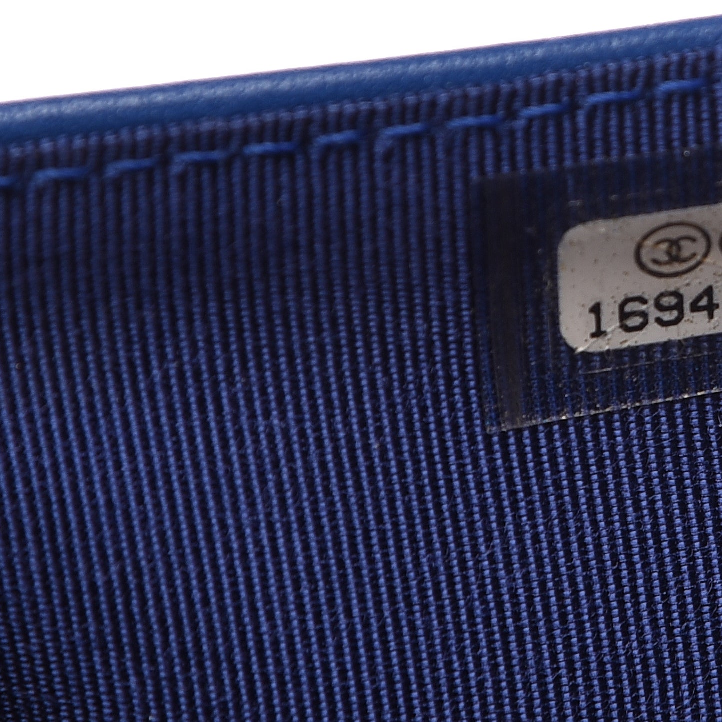 Patent Quilted Zipped Pocket Wallet Blue