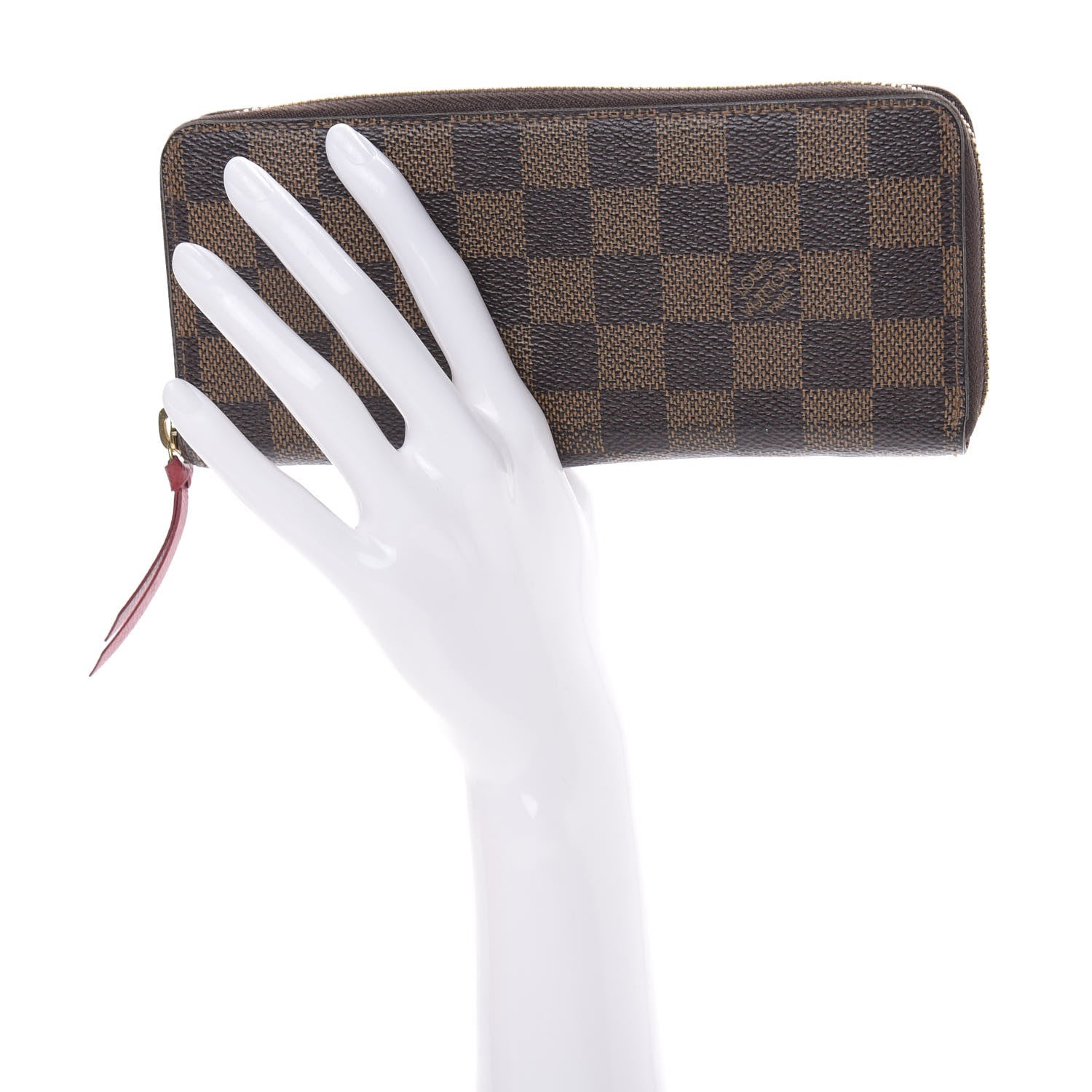 Louis Vuitton Damier Ebene Clemence Wallet Cherry 2 of 9